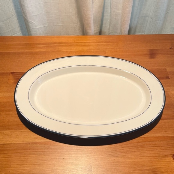 Dansk Concerto Portugal 16" Oval Platter Ceramic Blue White Servewear Traditiona - Picture 2 of 13